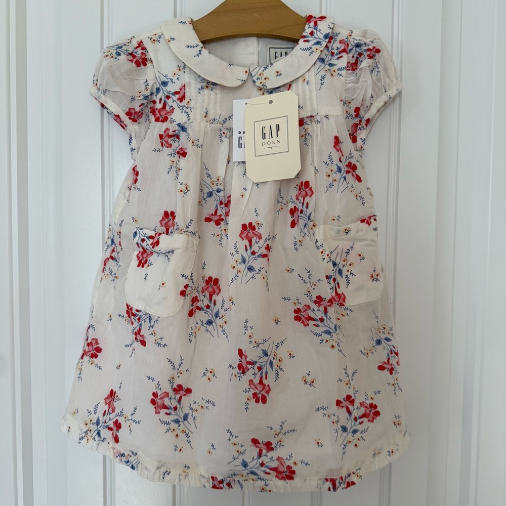 NWT Gap x DÔEN Toddler Dress Size 2 Floral Pintuck Peter Pan Collar Cottagecore